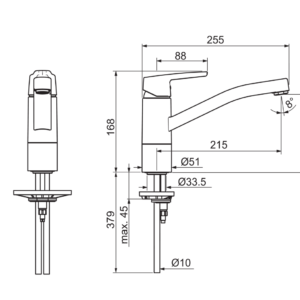Plautuvės maišytuvas Saga, pajungimas kietomis jungtmis
