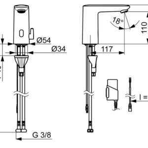 Bekontaktis Praustuvo maišytuvas Oras Electra, 3 V, BLUETOOTH, chromas