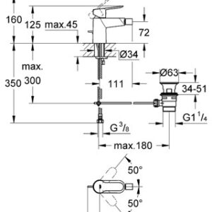 Bidė maišytuvas BAUEDGE, chromas