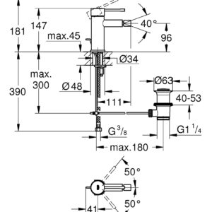 Bidė maišytuvas Essence S-Size su d.v., Cool Sunrise