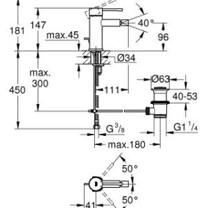 Bide maišytuvas Essence S su d.v., chromas
