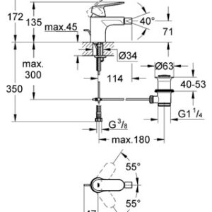 Bidė maišytuvas Eurosmart Cosmo su d.v., chromas