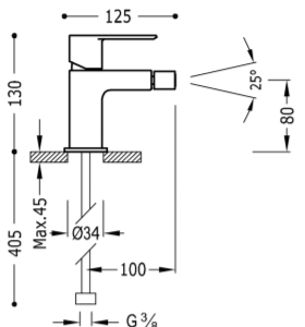 Bidė maišytuvas LOFT Colors su d.v., juoda/chromas  836 lt