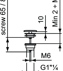Dugno vožtuvas su keraminiu dangteliu G1 1/4, „free flow”, baltas