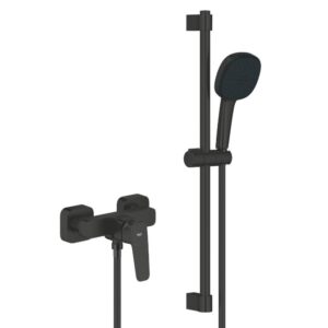 Dušo maišytuvas Grohe Cubeo su dušo stovu, matinė juoda sp.