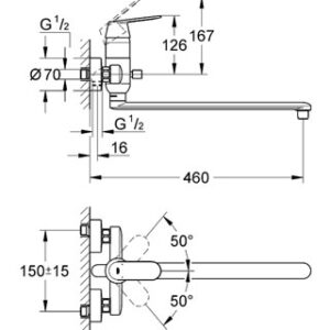 Eurosmart Cosmo maišytuvas voniai ilgu snapu