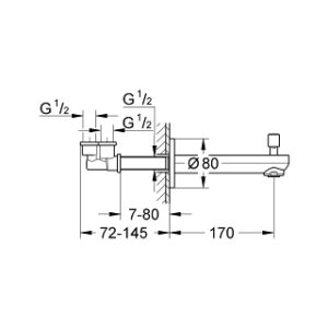Eurosmart Cosmo potinkinis vonios/dušo snapas su perjungimu