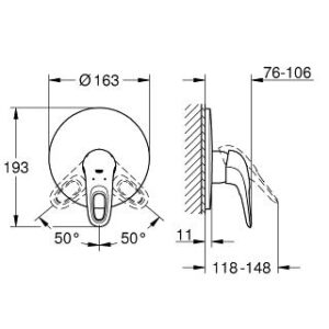 Eurostyle New potinkinis dušo maišytuvas (be 35501), chromas