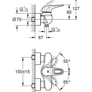Grohe Eurostyle New dušo maišytuvas, baltas