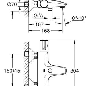 Grohtherm 800 termostatinis maišytuvas voniai/dušui