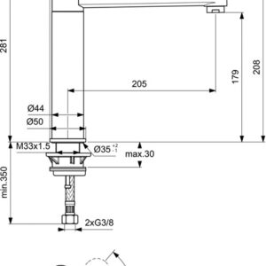 Ideal Standard Cerafine O plautuvės maišytuvas, matinė juoda