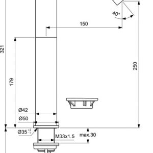 Ideal Standard Ceraline pastatomo praustuvo maišytuvas be dugno vožtuvo, karšto vandens ribotuvas, chromas