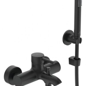 Ideal Standard Ceraline virštinkinis vonios/dušo maišytuvas su dušo komplektu, juoda matinė spalva