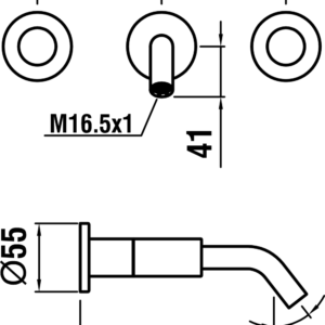 Kartell By Laufen praustuvo maišytuvas iš sienos, 175 m snapas, chromas