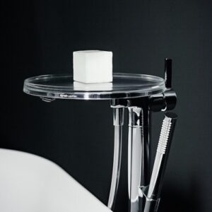 Kartell by LAUFEN Vonios maišytuvas-kolonėlė su padėkliuku, žarna su dušeliu