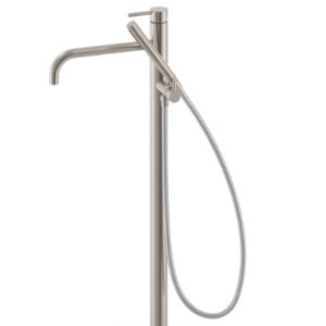 Maišytuvas voniai iš grindų STUDY EXCLUSIVE, su dušo komplektu, nerūdyjančio plieno spalva