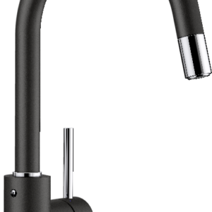 Plautuvės maišytuvas BLANCO MIDA-S su ištraukiama žarnele, juoda spalva