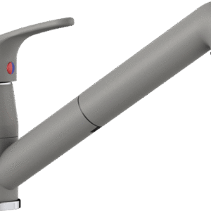 Plautuvės maišytuvas BLANCODARAS-S su ištraukiama žarnele, aliuminio metalinė spalva