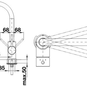 Plautuvės maišytuvas BLANCOMIDA-S su ištraukiama žarnele, antracitas