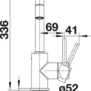 Plautuvės maišytuvas BLANCOMIDA-S su ištraukiama žarnele, kavos spalva