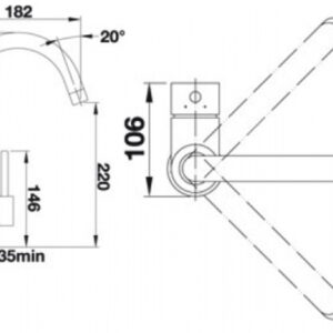 Plautuvės maišytuvas BLANCOMIDA, juoda spalva