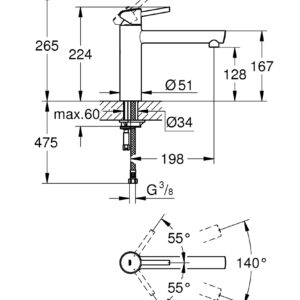 Plautuvės maišytuvas CONCETTO, chromas