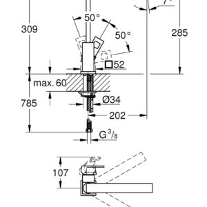 Plautuvės maišytuvas EUROCUBE, chromas