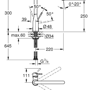 Plautuvės maišytuvas Grohe Essence, brushed hard graphite spalva