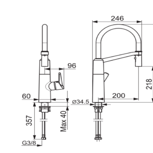 Plautuvės maišytuvas Optima su lanksčiu aukštu sukiojamu snapu, chromas