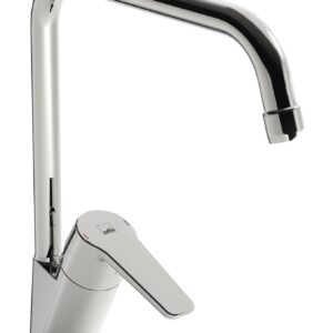 Plautuvės maišytuvas Saga su aukštu snapeliu, pajungimas lanksčiomis žarnelėmis