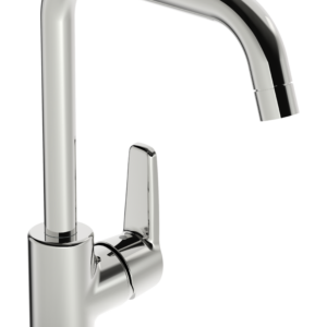 Plautuvės maišytuvas Saga su aukštu sukiojamu snapu, chromas