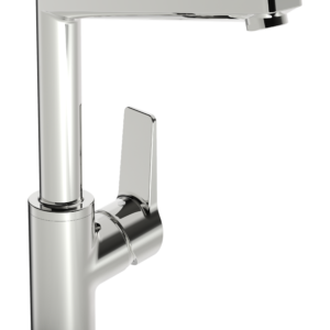 Plautuvės maišytuvas Twista su aukštu snapeliu, pajungimas lanksčiomis žarnelėmis