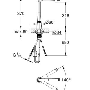 Plautuvės maišytuvas Zedra SmartControl, su ištraukiamu snapu, chromas