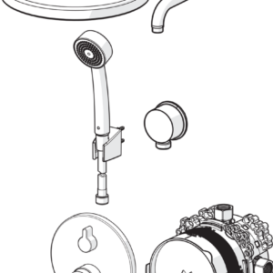 Potinkinė dušo sistema BLUEBOX-POLARA su 200mm lietaus galva (2080;1443C;232070 )