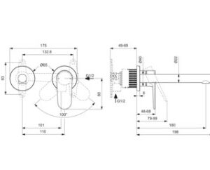 Potinkinis praustuvo maišytuvas Ideal Standard CeraLife O, 180 mm snapas, chromas