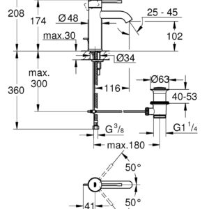 Praustuvo maišytuvas Essence New S-Size su d.v., chromas