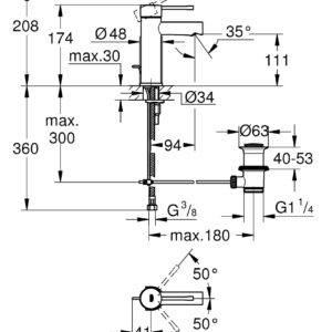 Praustuvo maišytuvas Essence New, dydis S,DN 15, chromas