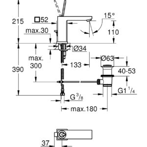 Praustuvo maišytuvas Eurocube Joy, M dydis, chromas
