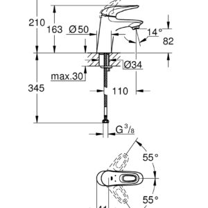 Praustuvo maišytuvas Eurostyle Cosmopolitan, chromas