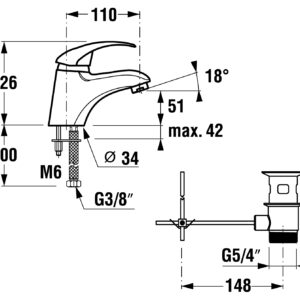 Praustuvo maišytuvas LYRA, be d.v., chromas