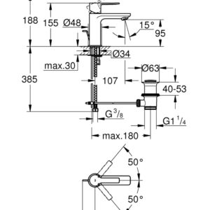 Praustuvo maišytuvas Lineare New XS-Size su d.v., chromas