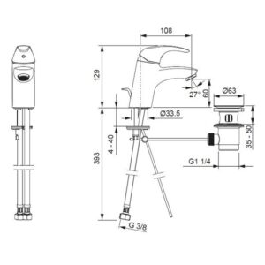 Praustuvo maišytuvas Polara su d.v., chromas