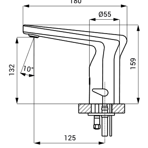Praustuvo maišytuvas Sanela SLU 37 su integruota elektronika, 24 V DC