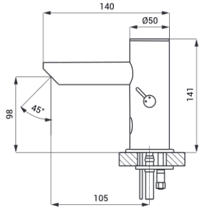Praustuvo maišytuvas Sanela SLU 92N su integruota elektronika, 24 V DC