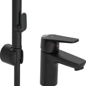 Praustuvo maišytuvas Vega su bidetta rankiniu dušeliu, juodos matinės spalvos