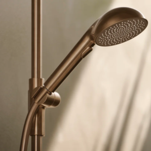 Termostatinis dušo maišytuvas su dušo komplektu Oras Aurelia 4769-81 bronzos spalva, be ekcentrinių jungčių jos užsak