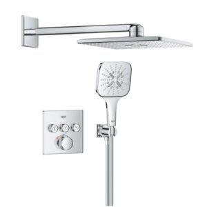 Termostatinis potinkinio dušo maišytuvas Grohtherm SmartControl“ su Rainshower SmartActive 310 Cube, be potiknės dalies