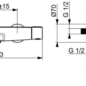 Termostatinis vonios ir dušo maišytuvas Oras Optima Style, chromas