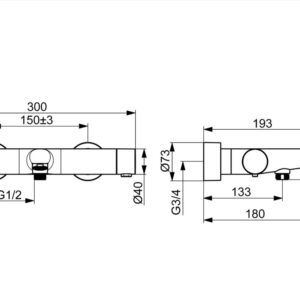 Vonios ir dušo maišytuvas Oras Aurelia 4740 chromas