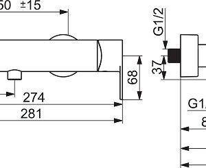 Vonios ir dušo maišytuvas Oras Stela